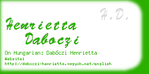 henrietta daboczi business card